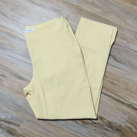 🔹️Gunex Yellow Italian Cropped Ankle Pants Size 8/29 - Picture 1 of 10